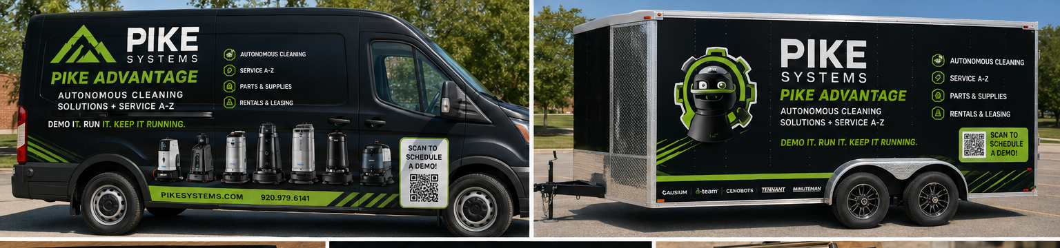 Pike Systems service van and demo trailer